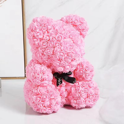 1Pc Artificial Rose Bear Flower a Gift for Women Christmas Valentine'S Day Birthday Anniversary