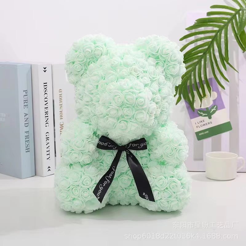 1Pc Artificial Rose Bear Flower a Gift for Women Christmas Valentine'S Day Birthday Anniversary