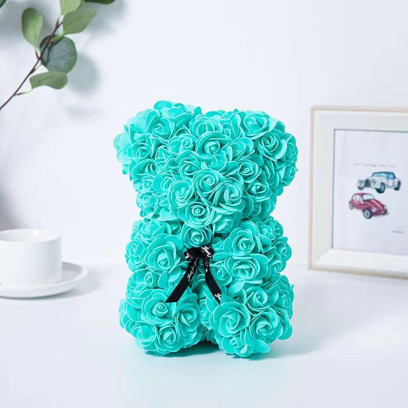 1Pc Artificial Rose Bear Flower a Gift for Women Christmas Valentine'S Day Birthday Anniversary