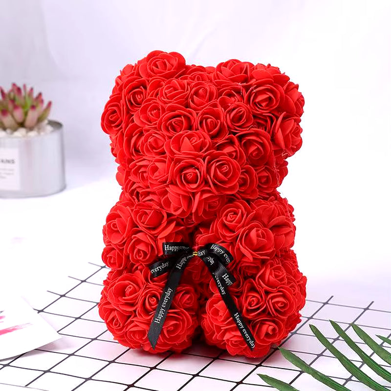 1Pc Artificial Rose Bear Flower a Gift for Women Christmas Valentine'S Day Birthday Anniversary