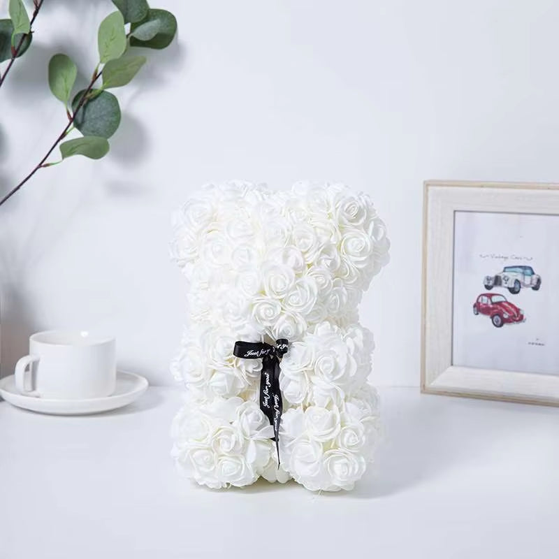 1Pc Artificial Rose Bear Flower a Gift for Women Christmas Valentine'S Day Birthday Anniversary