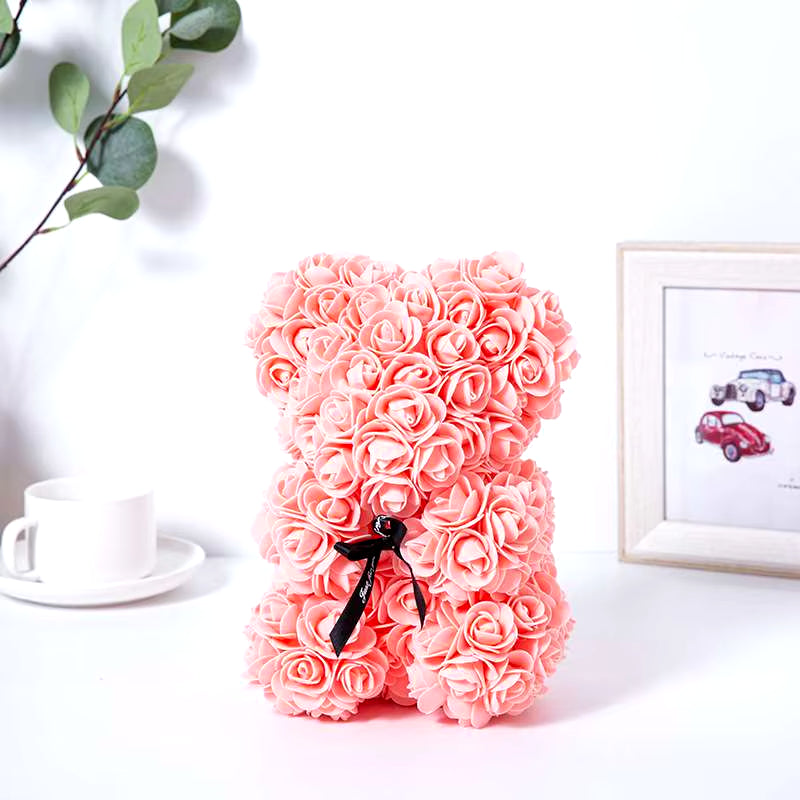 1Pc Artificial Rose Bear Flower a Gift for Women Christmas Valentine'S Day Birthday Anniversary