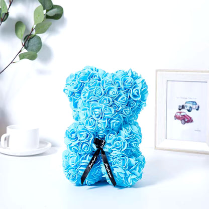 1Pc Artificial Rose Bear Flower a Gift for Women Christmas Valentine'S Day Birthday Anniversary